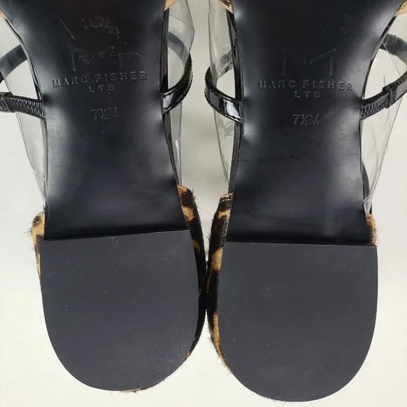 Marc Fisher Scoutly Cage Calf Hair Flats Womens 7.5 Leopard Print Pointed Toe - Picture 11 of 12